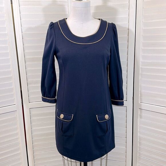 Next Navy Blue Dress Size10 (UK 14) Retro Style Shift - Picture 3 of 14